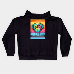 LGBTQ+ Gay Pride Month: Love No. 2 on a Dark Background Kids Hoodie